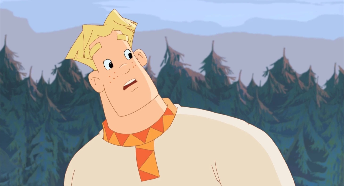 Алёша Попович смотрит под углом